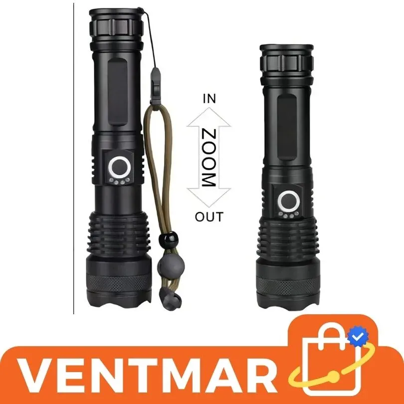 Linterna Potente Recargable con Zoom – Súper Táctica Profesional — vista 3