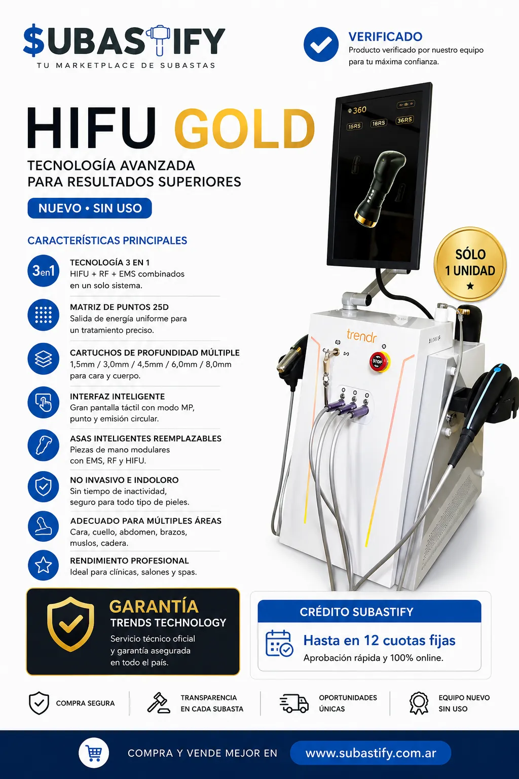 HIFU Gold - HIFU Facial y Corporal + Radiofrecuencia + Corrientes EMS — vista 1