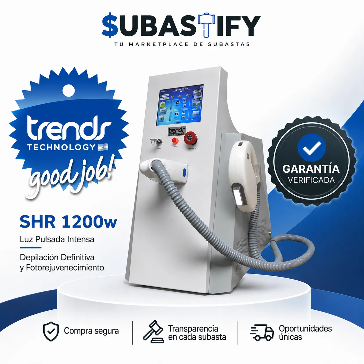 Equipo de Luz Pulsada Intensa SHR 1200w — vista 1