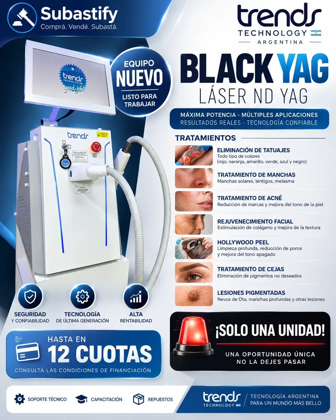 Láser ND YAG, modelo BLACK YAG de Trends Technology — vista 1