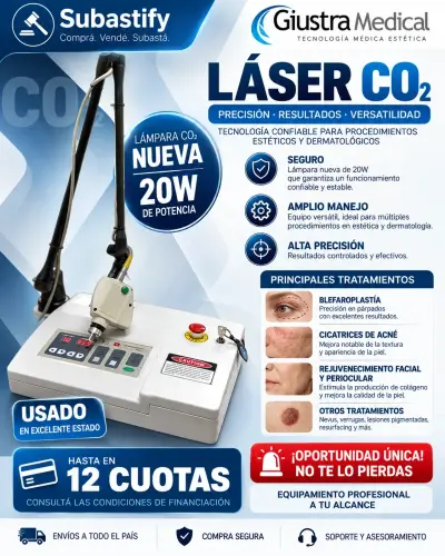 CO2 Giustra Medical de 20W, para uso simple con excelentes resultados